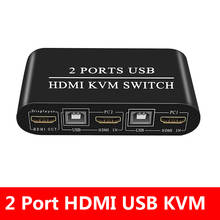 Комплект из 2 предметов обмена клавиатура Мышь разъем принтера и бледный или наружу 4K HDMI USB HD KVM переключатель коробки видео Дисплей переключатель USB разветвитель USB кабель 2024 - купить недорого