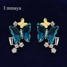 Emmaya brinco fofo com aparência de borboleta elegante para mulheres & meninas estilo natural de zircônia joias charmosas em vestidos de banquete 2024 - compre barato