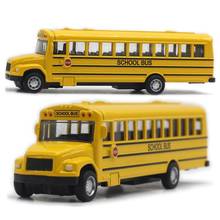Модель школьного автобуса из сплава, коллекционная машина, Детская Игрушечная машина, декоративный подарок 2024 - купить недорого