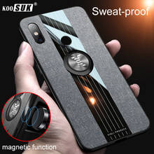 Koosuk-capa de celular de pano para xiaomi mi 8, mi8 lite, anel de dedo, suporte para carro, costura, dura, capa de proteção, armadura 2024 - compre barato