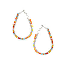 Pendientes de aro cuadrados con cuentas de arcoíris para mujer, aretes de Color dorado y plateado, coloridos, joyería fina para fiesta, novedad de 2021 2024 - compra barato