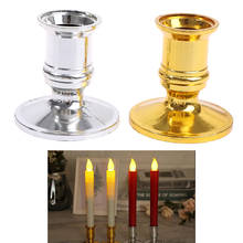 2pcs/set Gold Silver  Plastic Candle Holder Candle Base Candlestick Taper Holder For Home Wedding Party Christmas Decoration 2024 - buy cheap