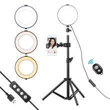 6 Inch Ring Light Selfie Beauty LED Light USB Photography Light 3 Lighting Modes Dimmable with Phone Holder + Ballhead Adapter 2024 - buy cheap