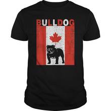 Camiseta buldogue bandeira canadense primeiro julho. Camiseta de algodão de mangas curtas, gola redonda, camiseta unissex de verão 2024 - compre barato