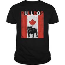 Bulldog Canadian Flag 1st July T-Shirt. Summer Cotton Short Sleeve O-Neck Unisex T Shirt New S-3XL 2024 - buy cheap