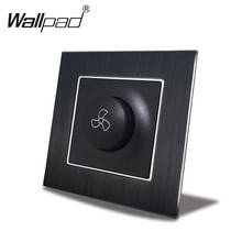 EU Fan Regulator 600w Switch Wallpad Metal Aluminum Chrome Plate 10A EU Fan Speed Control Speed Governor Switch with Clips 2024 - buy cheap