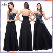 Сексуальное вечернее платье с открытой спиной, длинное, с блестками, Элегантное Черное вечернее платье с кристаллами, халат de Soiree Longue 2024 - купить недорого