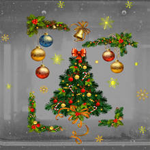 Рождественские шары настенные наклейки окна Стекло Праздничные наклейки настенные панно с Санта-Клаусом новогоднее; Рождественское украшение для украшения дома наклейки 2024 - купить недорого