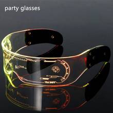 Óculos luminosos com led el wire, óculos para festa rave decoração de festa, dj, decoração de halloween, festa 2024 - compre barato