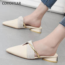 COVOYYAR Pointed Toe Mules Shoes Women Spring Summer Slip on Heeled Slippers Casual Shoes Outside Ladies Slides WSL171 2024 - buy cheap