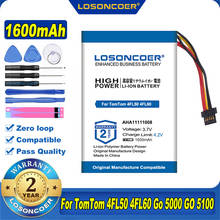 100% Original LOSONCOER 1600mAh AHA11111008 VFAD Battery For TomTom 4FL50 4FL60 Go 5000 GO 5100 Go 6000 GO 6100 PRO TRUCK 525 2024 - buy cheap