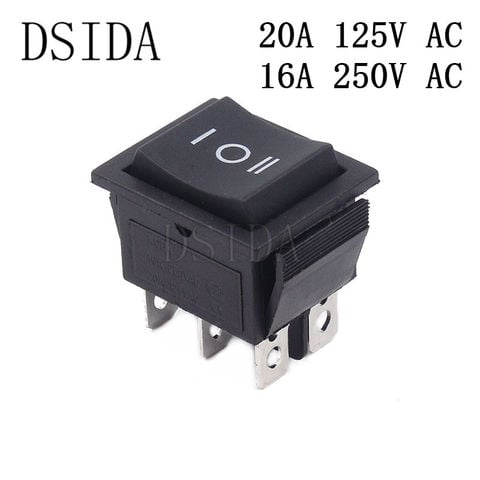 Power Switch KCD4 25*31mm ON-OFF-ON 3 Position 6 Pins Rocker Switch 16A 250VAC/ 20A 125VAC Ship Type Switch 2022 - buy cheap