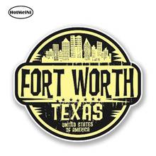 Hotmeini 13cm x 11cm etiqueta do carro fort worth texas eua américa vinil adesivo de viagem portátil bagagem decalque à prova dwaterproof água estilo do carro 2024 - compre barato