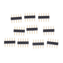 10pcs/lot DIY Small Part For 3528 5050 RGBW RGBWW LED Strip Light Tape Lamp 5pin RGBW LED Connector 5 Pin Needle Male Double 2024 - buy cheap