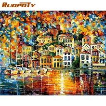 RUOPOTY 60x75cm Diy Oil Painting By Numbers Colorful House Landscape Paints Kits Drawing Canvas Home Living Room Decor Artwork 2024 - buy cheap