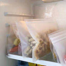 Sacolas de armazenamento para geladeira e frutas, reutilizáveis, sacos de armazenamento de alimentos, zero resíduos, ziplock, peva, bolsa para congelar, à prova de vazamento, lancheira de cozinha 2024 - compre barato