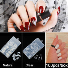 100 Pieces/box Short Acrylic Oval Round Fake Nails Fingernails Full Cover False Nail Art Tips Artificial Polished Fake Nails Art 2024 - buy cheap