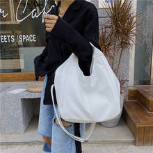 White Leather Women Half Moon Bags Large Capacity Hobo Shopper Bag Quality Soft PU Crossbody Bag Casual Korean Female Tote Bags 2024 - buy cheap