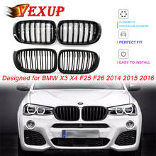 1Pair M Style Car Front Grille Grill Trim Strip Cover Gloss/Matte Black For BMW X3 X4 F25 F26 2014 2015 2016 2017 2024 - buy cheap