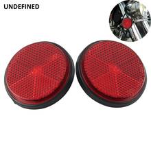 2 Pcs Round Motorcycle Reflectors Tail Brake Stop Marker Light Truck Side Reflective Warning Safety Plate For ATV Dirt Bike Cars 2024 - buy cheap