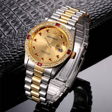 2020 nova reginald relógios de luxo dos homens relógios de ouro data aço inoxidável analógico relógios de quartzo masculino relógio de diamante relogio masculino 2024 - compre barato