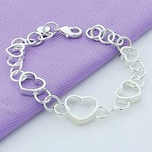 Wholesale Price 925 Jewelry Silver Love Heart Charm Bracelet For Women Female Trendy Jewelry Accessories 2024 - buy cheap