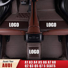 Custom Car floor mats for Audi A1 A3 A4 A5 A6 A7 A8 Q2 Q3 Q5 Q7 5 seats Avant allroad Convertible quattro Auto Trunk mats 2024 - buy cheap