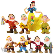 Figura de ação colecionável da princesa branca de neve e os sete anões, 5-10cm, 8 tamanhos, em pvc, brinquedo infantil, presente de aniversário 2024 - compre barato