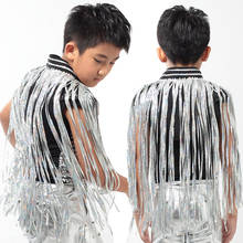 2020 Sequins Tassel Jacket Jazz Dance Costumes For Boys Children's Ballroom Hip Hop Clothing Stage Performances Outfits DQS2795 2024 - buy cheap