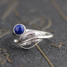 FNJ 925 Silver Leaf Ring for Women Jewelry 100% Original Pure S925 Silver Sterling Ring Natural Lapis Lazuli Red Agate 2024 - buy cheap