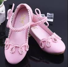Girl High Heels Pink Sandals Children's White Princess Shoes Beads Students Dance Shoes Kids Sandals 2024 - buy cheap
