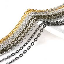5 m/lote bronze longo link anel extensão prolongada colar cadeias cauda extensor para diy jóias fazendo acessórios 2024 - compre barato