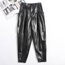 Real Leather Pants Female 100% Sheepskin Harem Pants Women High Waist Trousers Korean Fashion Clothes 5xl Pantalones Pph3950 2024 - buy cheap