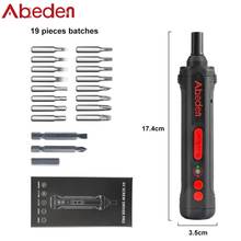 Abeden 4v chave de fenda elétrica kit usb recarregável mini inteligente sem fio chave de fenda multi-posicional com 19 parafusos dos pces 2024 - compre barato