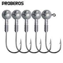 PROBEROS 100pcs/lot Metal Jig Hooks 3.2G-4.5G Weight Jigs Fishing Hooks Natural Color Barbed Jigging Fishhook Fishing Tackle 2024 - buy cheap