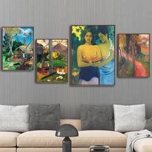 Casa decoração impressão em tela quadros em tela quadros em tela francês paul gauguin uma mulher na praia 2024 - compre barato