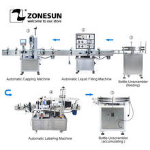 ZONESUN Fully Production Line Automatic Liquid Bottle Filling Capping Labeling Turntable Packing Machine for Beverage Soap Oil 2024 - buy cheap