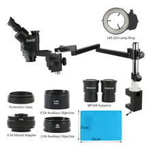Microscopio estéreo Trinocular 3.5X-90X 7x-45x + lente objetivo 0.5X 2.0X + abrazadera de brazo articulado de microscopio para reparación de PCB de teléfono 2024 - compra barato
