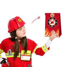 ONEY 12Pcs Fire Truck Paper Candy Gifts Bags Fireman Baby Shower Party Decorations Gifts Box Firefighter Birthday Party Supplies 2024 - buy cheap