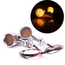 Seta de led para motocicleta, luzes de alumínio para harley chopper bobber cafe racer, 10mm, universal 2024 - compre barato