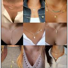 Vintage Multilayer Pearl Pendant Necklace Women Blue Beads Moon Star Horn Crescent Choker Necklaces Jewelry Wholesale 2024 - buy cheap