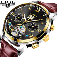 2020 LIGE Luxury Brand Automatic Machinery Watches Men Leather Waterproof Business Watch Men Quartz Clock Man Relogio Masculino 2024 - buy cheap