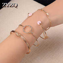 ZYZQ New Trendy Adjustable Geometric Four Pcs Bracelets Sets Lovely Birthday Christmas Present Gift For Women Wholesale Lots 2024 - buy cheap