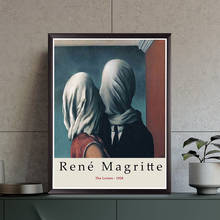 Rene magritte o amante 1928 quadros em tela posters e cópias surrealismo arte da parede lona para sala de estar decoração casa sem moldura 2024 - compre barato