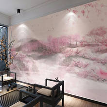 Custom 3D Mural Wallpapers For Living Room Bedroom TV Wallpaper Hand Painted Peach Blossom Tree Forest Wall Decoration Painting 2024 - buy cheap