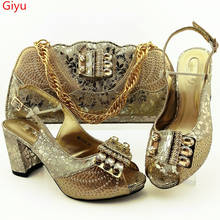 Doershow-Conjunto de zapatos y bolsas doradas a juego, conjunto de zapatos y bolsas de boda africanos, SGO1-34 2024 - compra barato