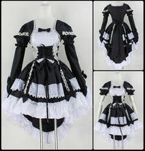 Girl Princess Bow Lace Tea Party Dress Lolita Maid Uniform Anime Cosplay Costume Women British Style Palace Noble Formal Dresses 2024 - buy cheap