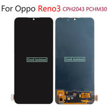 Оригинальный Supor Amoled 6,4 "для Oppo Reno3 Reno 3 CPH2043 PCHM30 ЖК-экран Сенсорная панель дигитайзер сборка Замена 2024 - купить недорого