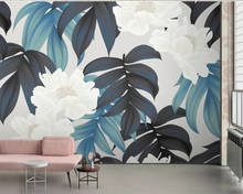 Beibehand-papel de parede 3d para fotos, desenhado à mão, plantas tropicais, flores, mural, sala de estar, quarto, luxo, decoração para casa 2024 - compre barato