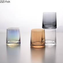 Прозрачная чашка для виски, 250 мл, термостойкая чашка для кофе с цветным градиентом, емкость для молока, чая, фруктов, соков 2024 - купить недорого